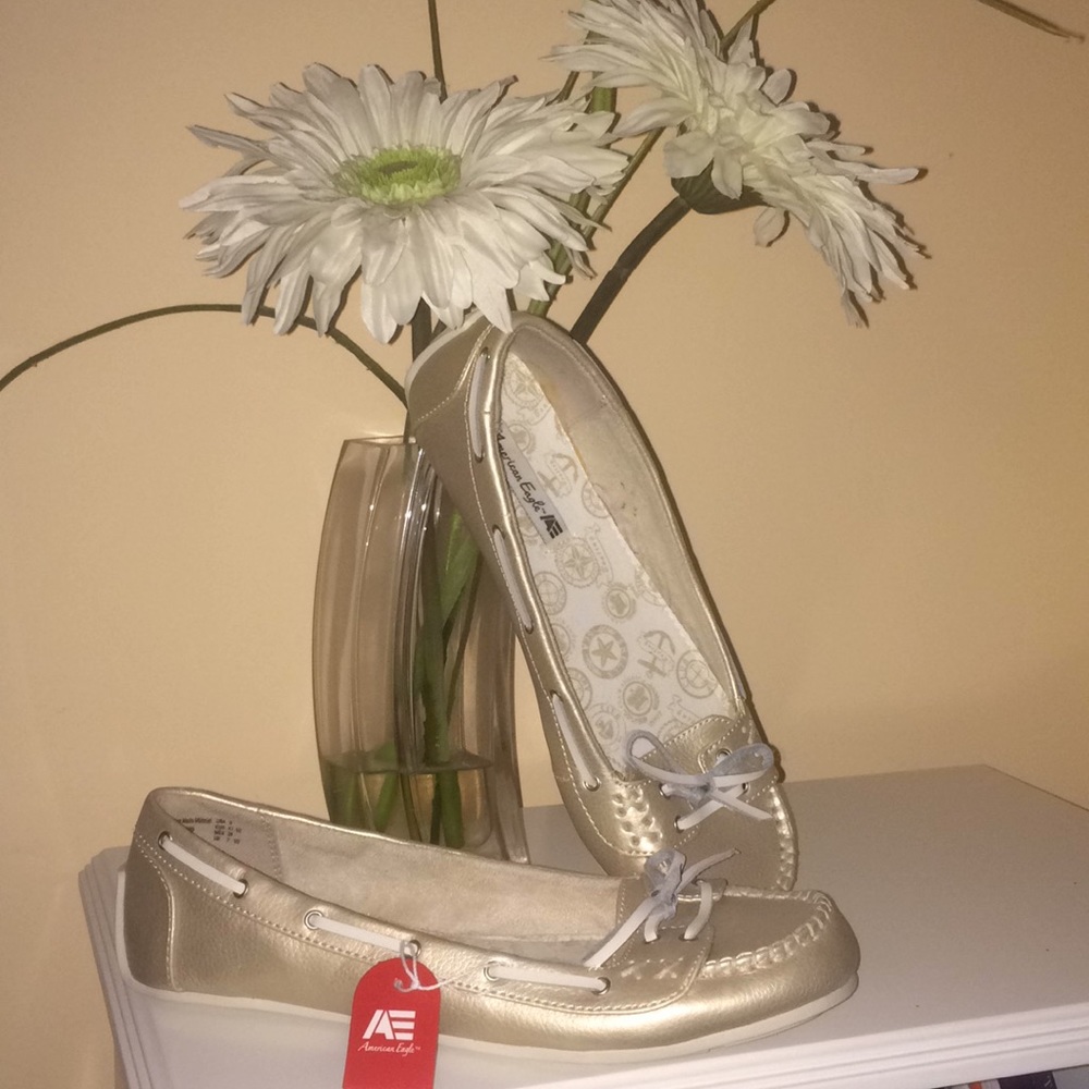 Gold American Eagle Loafers